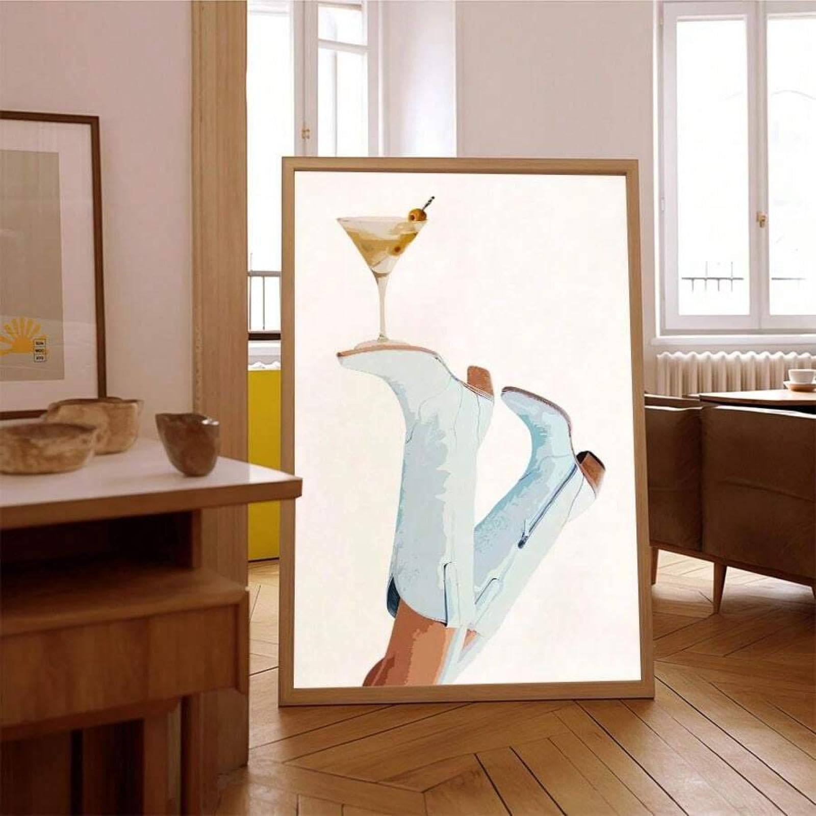 Impression sur toile de cocktail avec cadre prêt à suspendre - 8
