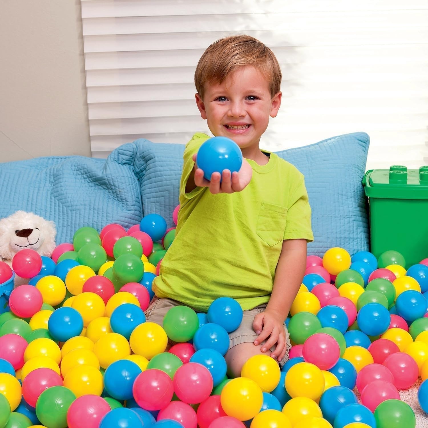 Sacca con Palline Colorate Cesta con 40 Palline Colorate ∅ 7 cm per Bambini in Rete Richiudibile Piscina Cameretta Gioco 40 Palline Palline di Plastica Colorate Gioco per Bambini (B)