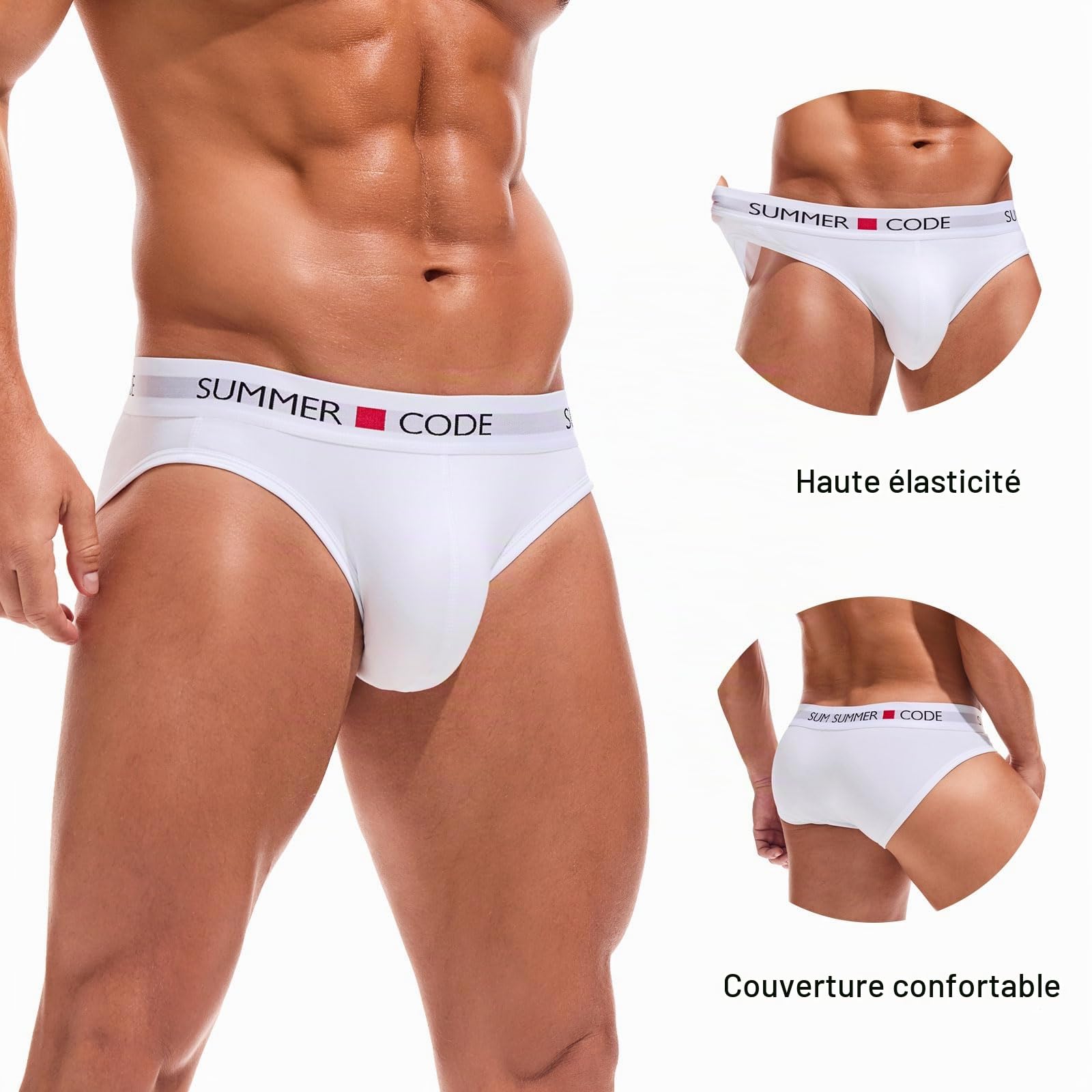 Summer Code Slip Homme en Coton Doux Taille Basse Respirants sous-VêTements | Slip Soutien anatomique, Confort longue durée, confortable pour usage quotidien au bureau