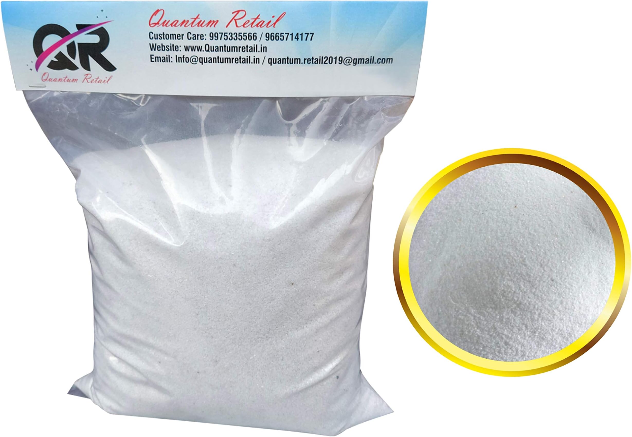 Quantum Retail-(12.5 kg) White Sugar Sand Gravel for Aquarium/Home & Garden/Lawn Decoration/Aquarium Substrate/Terrarium/Quartz Sand/Aquarium Sand for Fish Tank