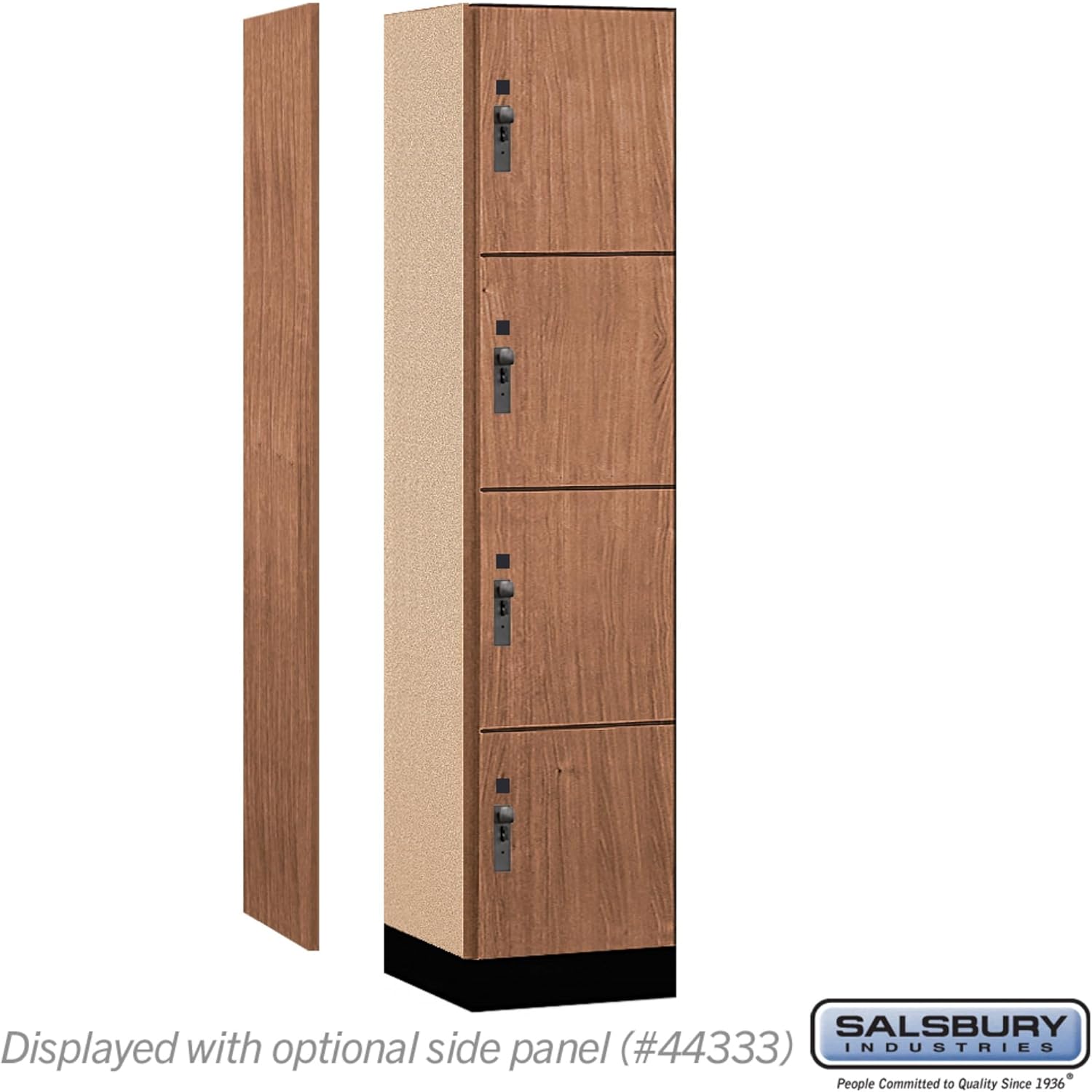 Salsbury Industries 18" Wide Wood Locker - Four Tier - 1 Wide - 6 Feet High - 18" Deep - Red Oak - Hasp