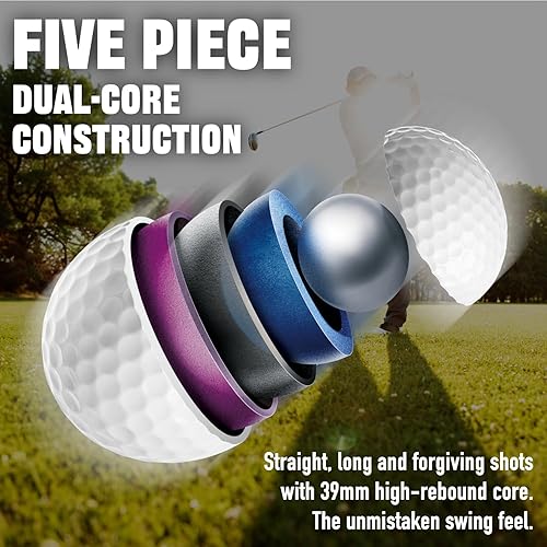 Miniatura 3 de Agape M Power 5 pelotas de golf  12 pelotas de golf (1 docena) 5 piezas de Uretano pelotas de golf, distancia y control inigualables