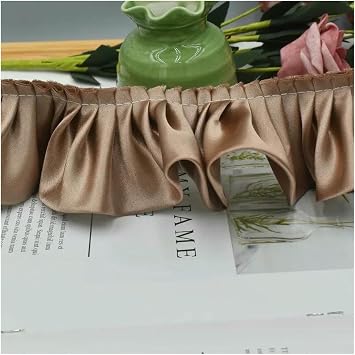 Lace Trim for Sewing,Ruffled Pleated Lace Trim,30Yards Double-Layer Folding Encrypted Satin Cloth DIY(Burgundy)