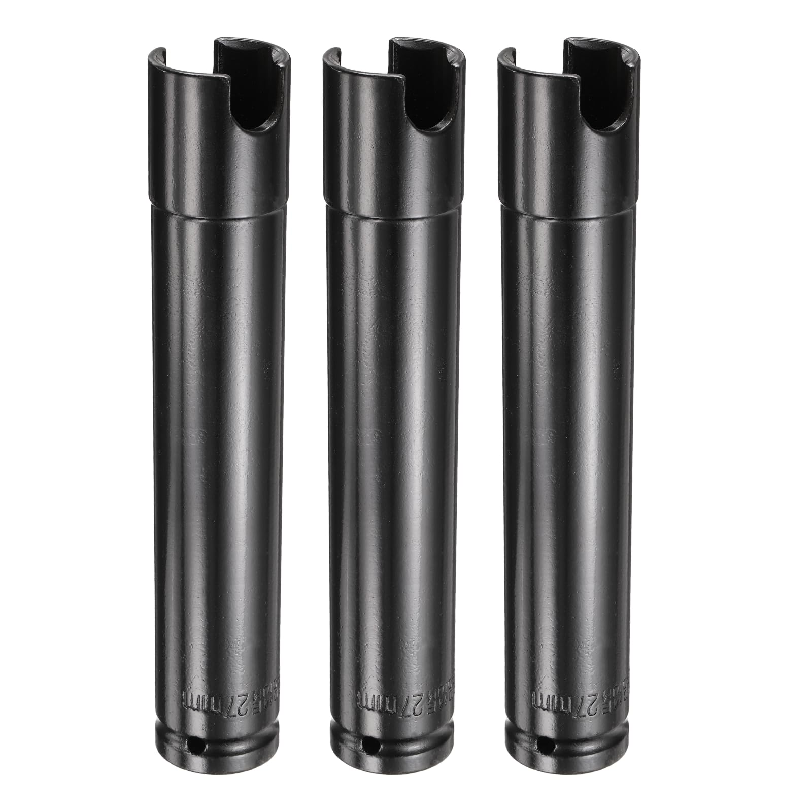 QUARKZMAN 3pcs 27mm Profundo Ranurado Impacto Vaso, 6 Puntas 200mm Extralargo 1/2" Accionamiento Acero Tratado Térmicamente 45# para perno Tuerca Reparación Mariposa Eje Automóvil Doméstico
