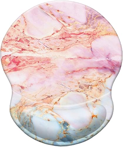 Knocent Alfombrilla de mouse de diseño ergonómico con reposamuñecas, soporte de mano antideslizante de goma redonda, ideal para juegos y trabajo