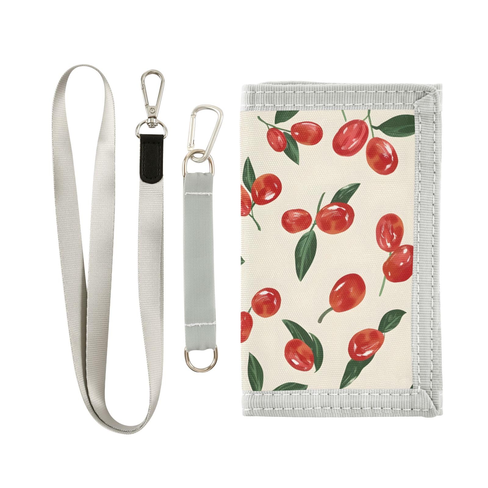 ALAZA Kids Wallets for Boys Girls Toddler Trifold Wallet Children Small Red Dates Cherry Tomato with Zipper Coin Pocket