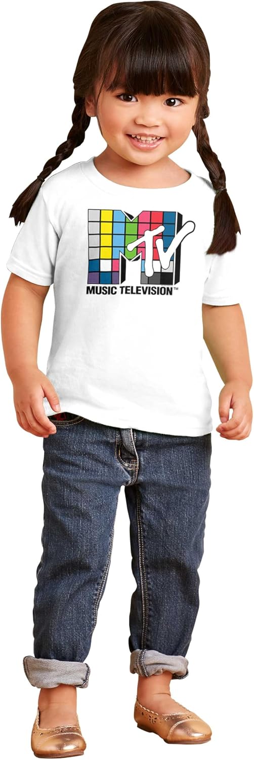 Retro MTV Colorful Squares Logo Toddler Boy Girl T Shirt