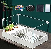 Vista 10 de Geegoods Tanque para Tortuga - Acuario con Plataforma para Hábitat de Mascota de Tortuga y Reptil
