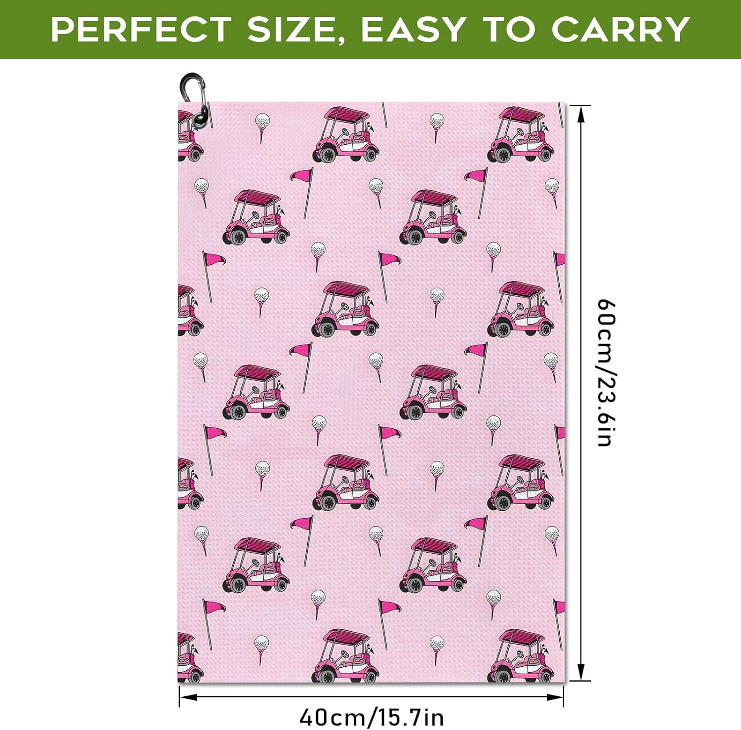 Golf Towel Funny Pink Golf Towels for Golf Bags for Men Women with Clip Carabiner,Microfiber Waffle Pattern Disc Golf Towel Rag Golfer Accessories Gifts for Men Women(Towel+Brush) - Image 4
