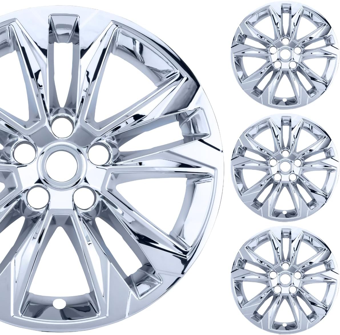 PACRIM 17" Chrome Wheel Skin Set for Made for Chevrolet Trailblazer LS (21-22) | Durable ABS Plastic Cover - Fits Directly Over OEM Wheel