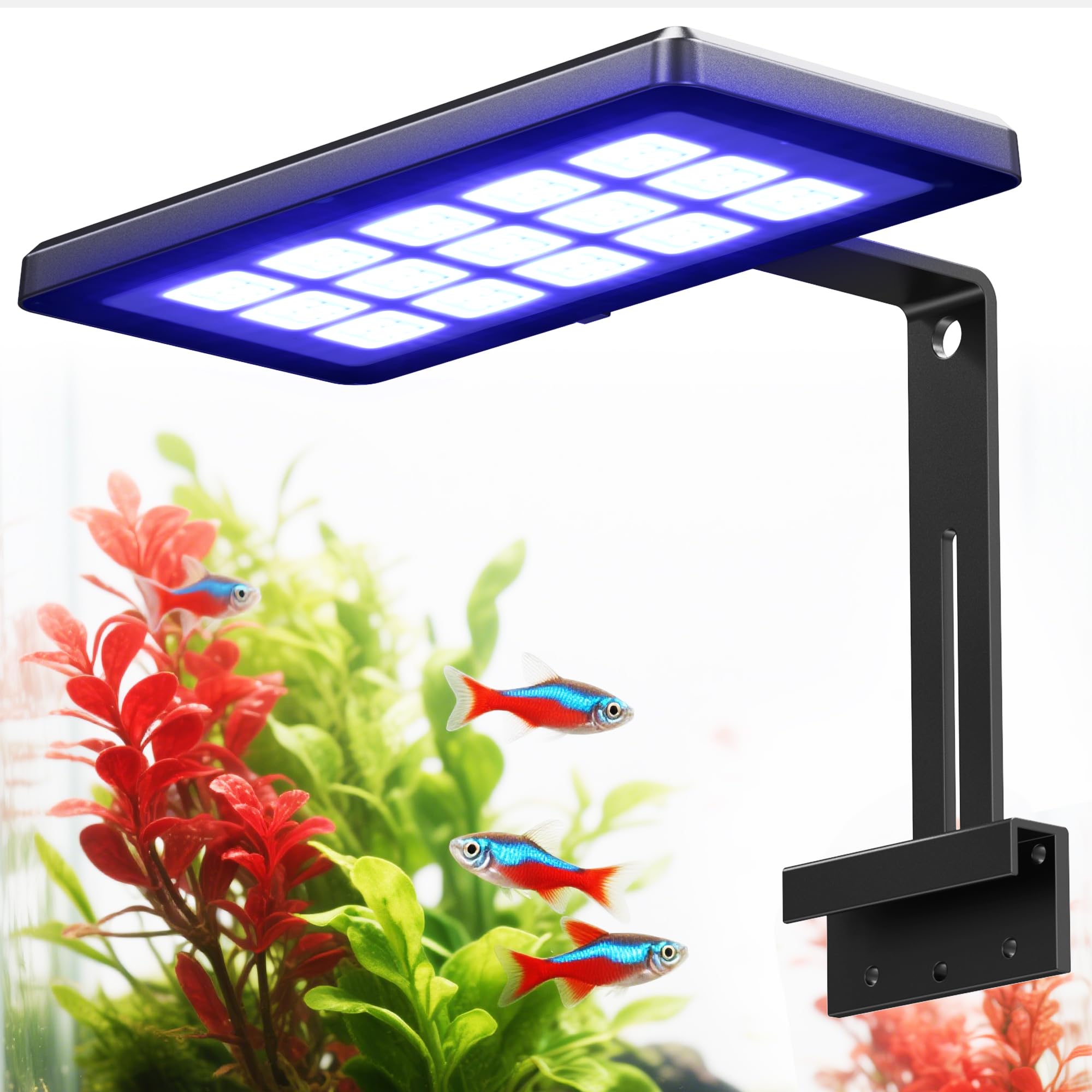 LED Aquarium Light,Fish Tank Light,Clip On Aquarium Light for Plants,24/7 Clip On Fish Tank Light with Timer for 12-29 Inch Aquarium Plant Light,Full Spectrum 38W RGBW Aquarium Lights