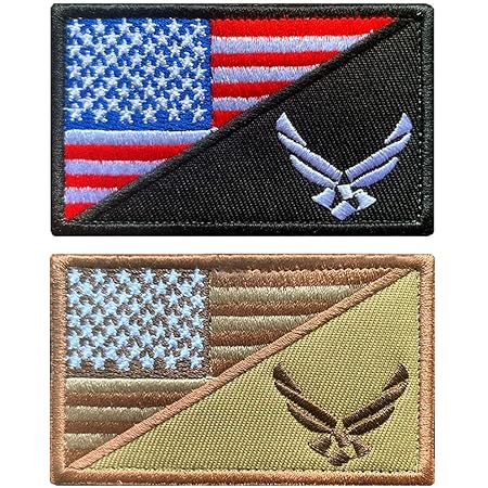 Amazon Com Miltacusa Usa Flag Air Force Subdued Hook Fastener Patch 2pc Bundle Af07 Mt8 Arts Crafts Sewing
