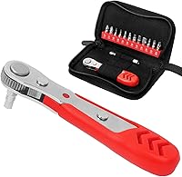 Vista 10 de STREBITO Mini juego de trinquete, 22 piezas destornillador de trinquete de ángulo recto de 1/4, llave de trinquete pequeña de 36 dientes