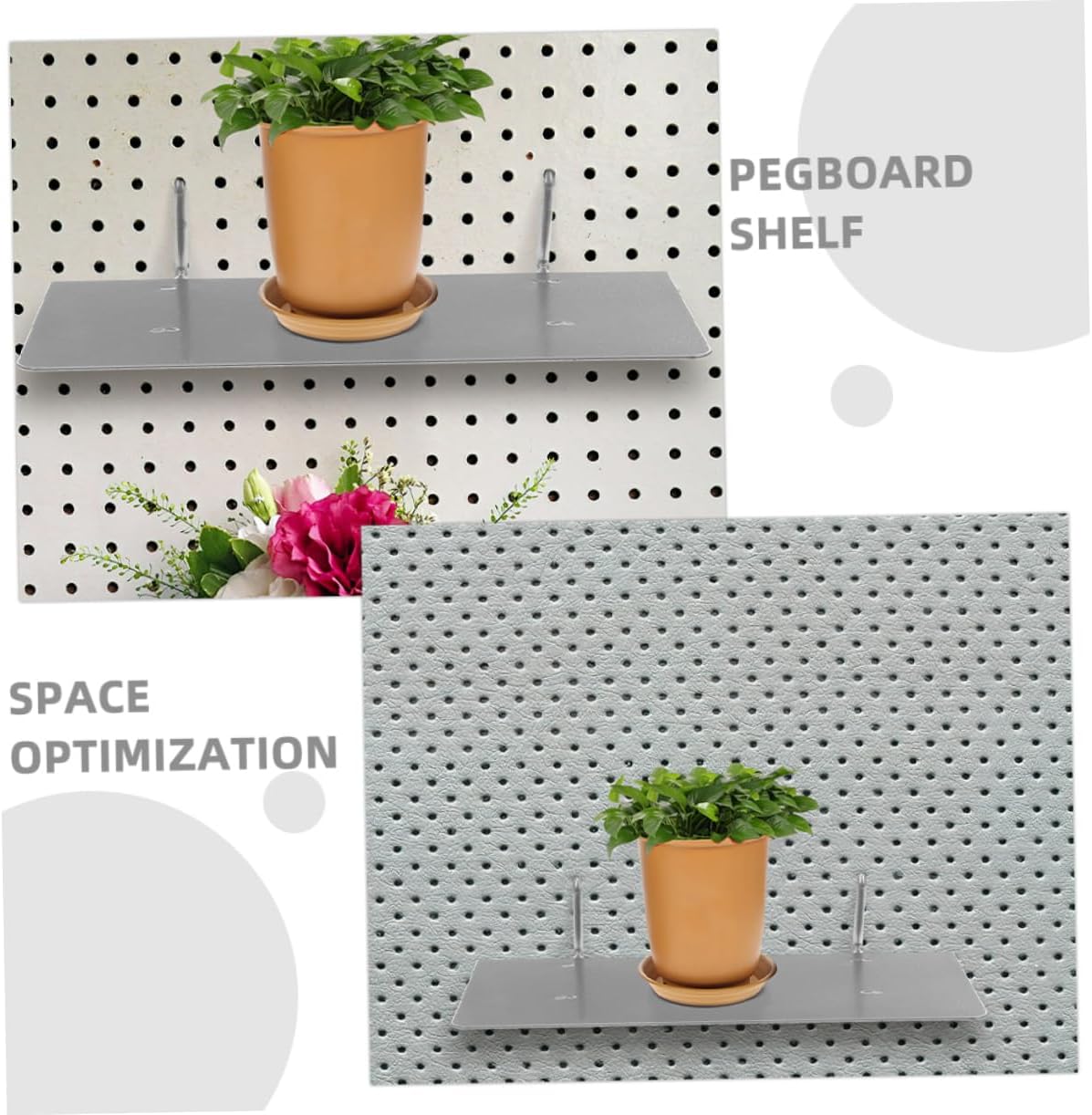 Cabilock Pegboard Storage Bracket Heavy-duty Tool Organizer for Efficient Workspace Easy Installation Shelf for Garage Craft Room and Workshop