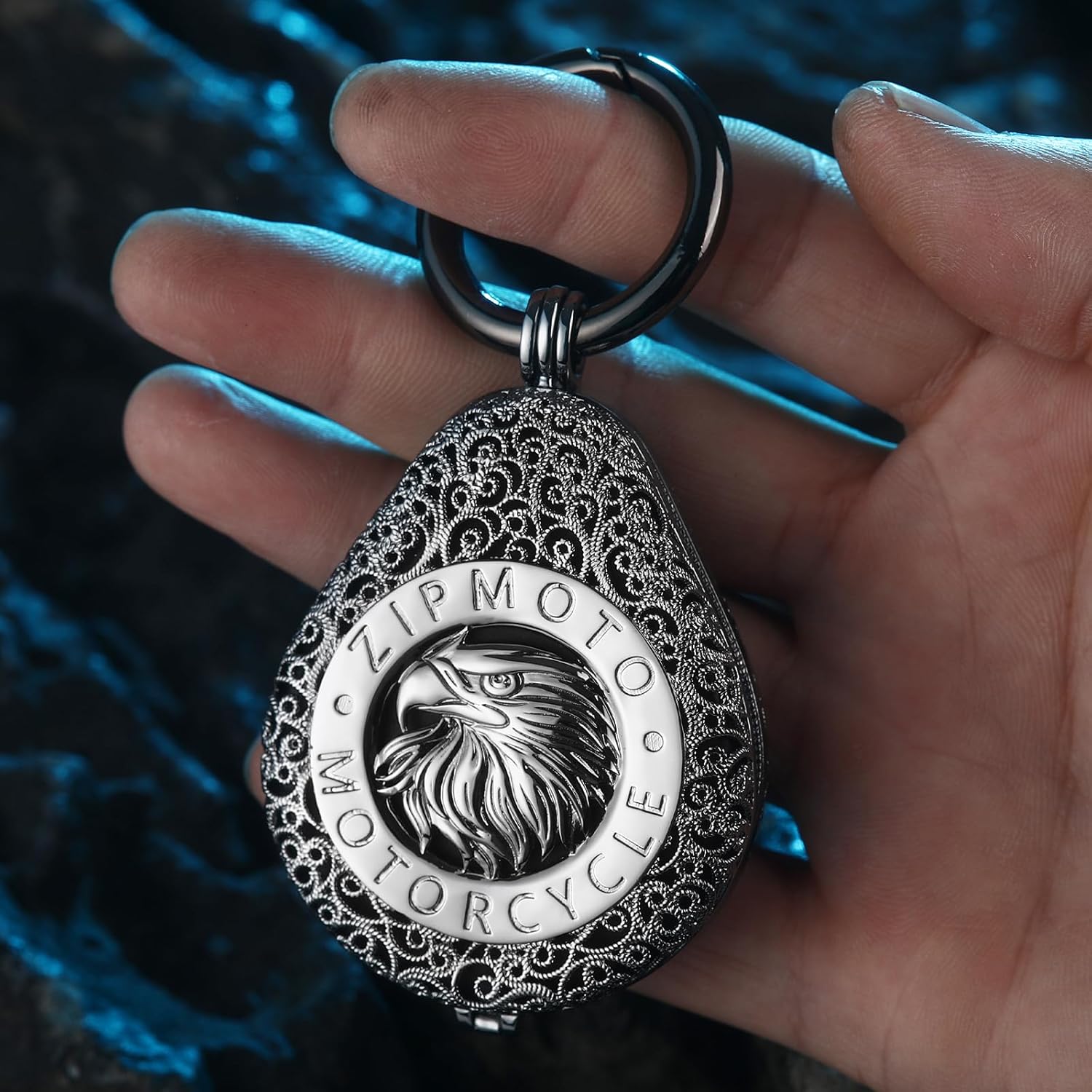 for Harley Davidson Key Fob Cover, Pure Copper, Harley Motorcycle Key Case (Key Chain Necklace 2 in 1)