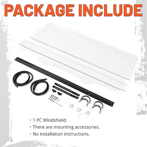 Miniatura 7 de Kojem Parabrisas plegable compatible con Yamaha Viking VI 2014-2022 Yamaha Viking 700 2015-2022, parabrisas transparente