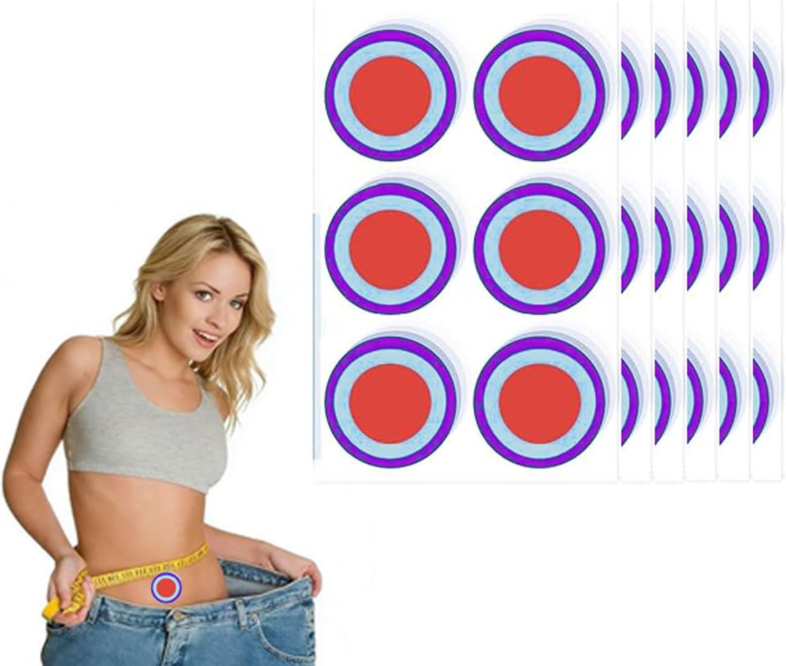 Pack of 60 Weight Loss Plasters, Patch, Gentle Plasters to Support Metabolic Balance, for Soothing Use & Natural Weight Regulation, Designed for All Body Types