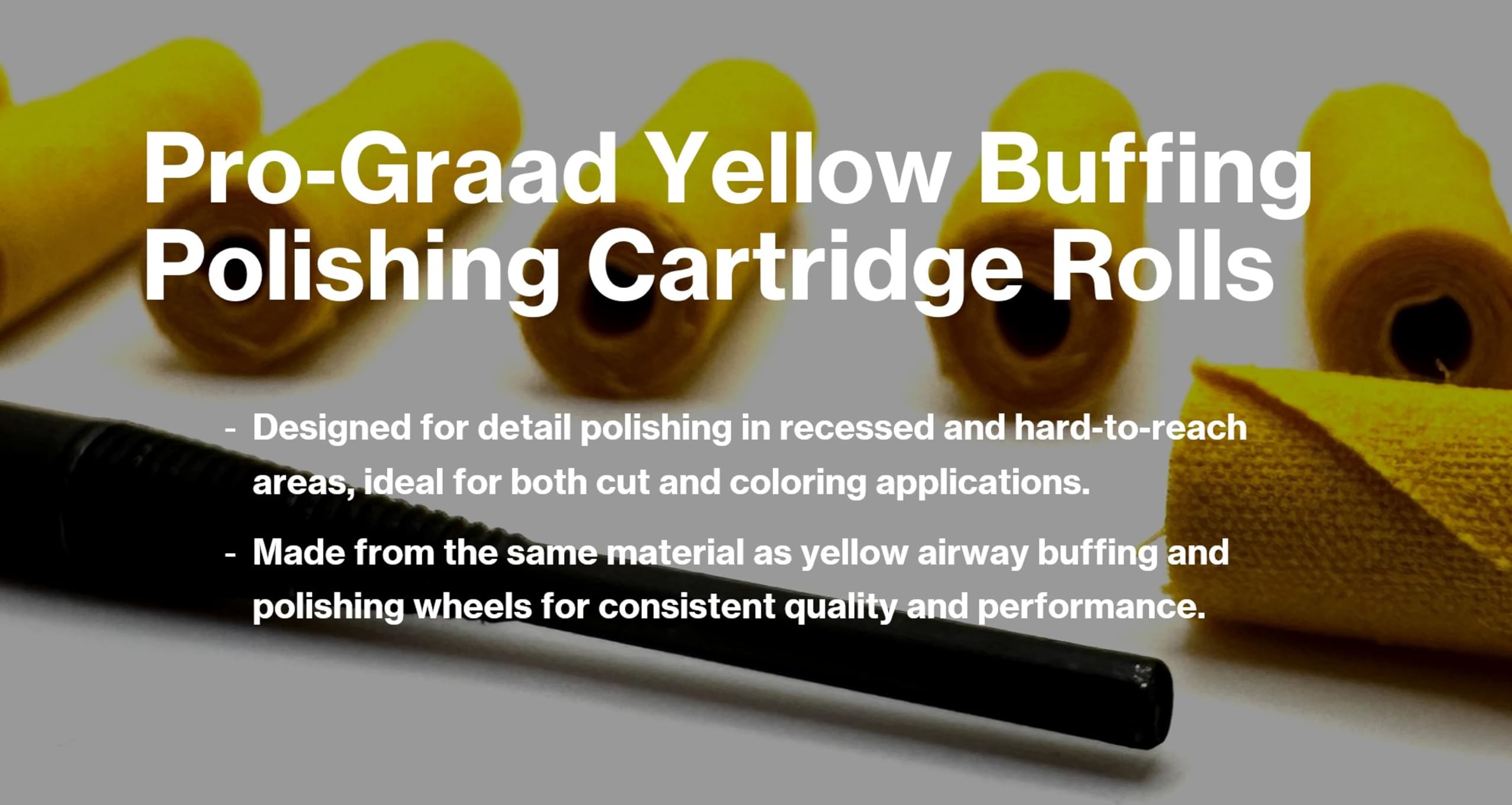 Pro-Graad Yellow Treated Cloth Buffing & Polishing Cartridge Roll