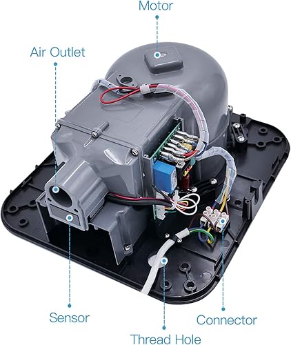 Miniatura 6 de AIKE Secador de manos de alta velocidad del cubo del jet resistente para el cuarto de baño 110V 1400W, modelo AK2800C cubierta pintada negro mate