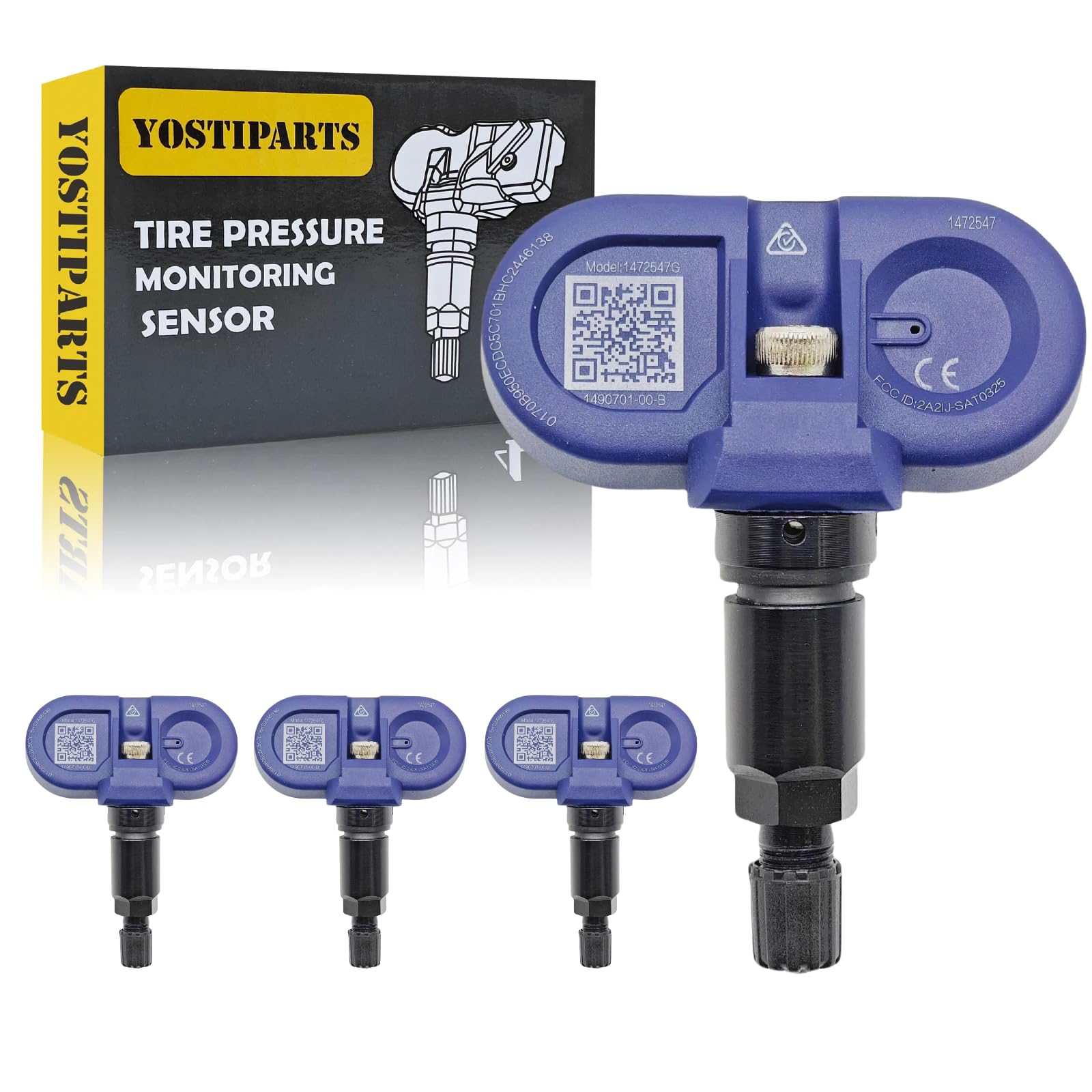 YOSTIPARTS Tire Pressure Monitoring System Sensor (TPMS) TPMS Sensor Compatible with 2021-2023 Model 3 2021-2023 Model S 2021-2023 Model X Model Y 1490701-00-B 1490701-01-B 149070100B 2.4G 4-pc