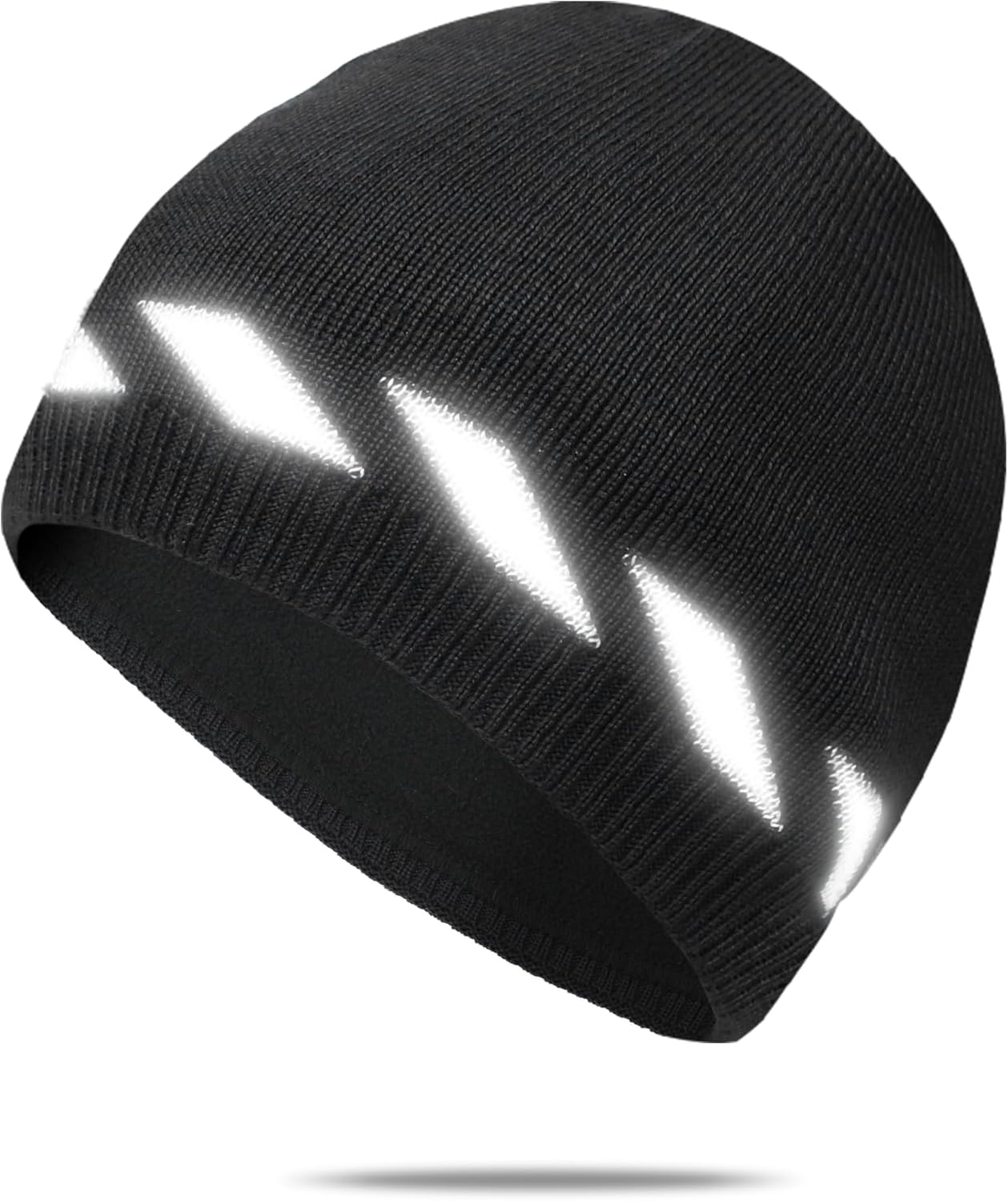 HiRui Winter Beanie Hats for Men Women Knit Fleece Skull Caps Reflective Stripes