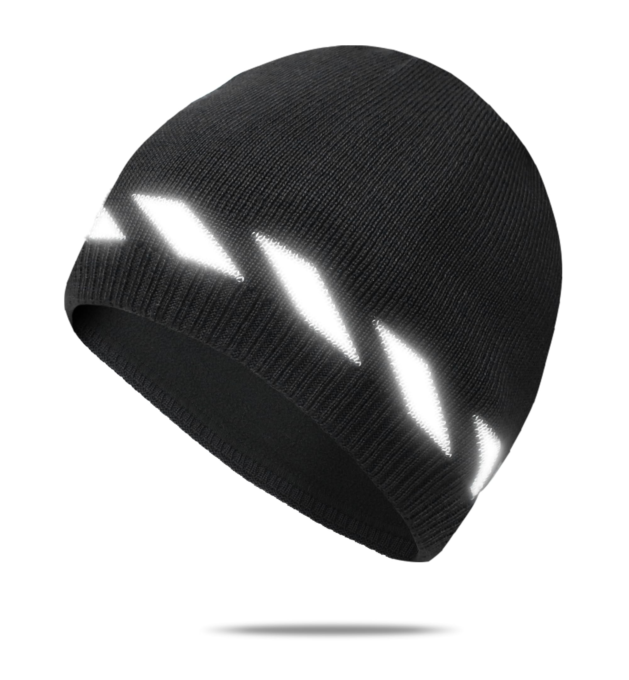 HiRui Gorros de invierno para hombres y mujeres, gorros de lana de punto con calavera, rayas reflectantes