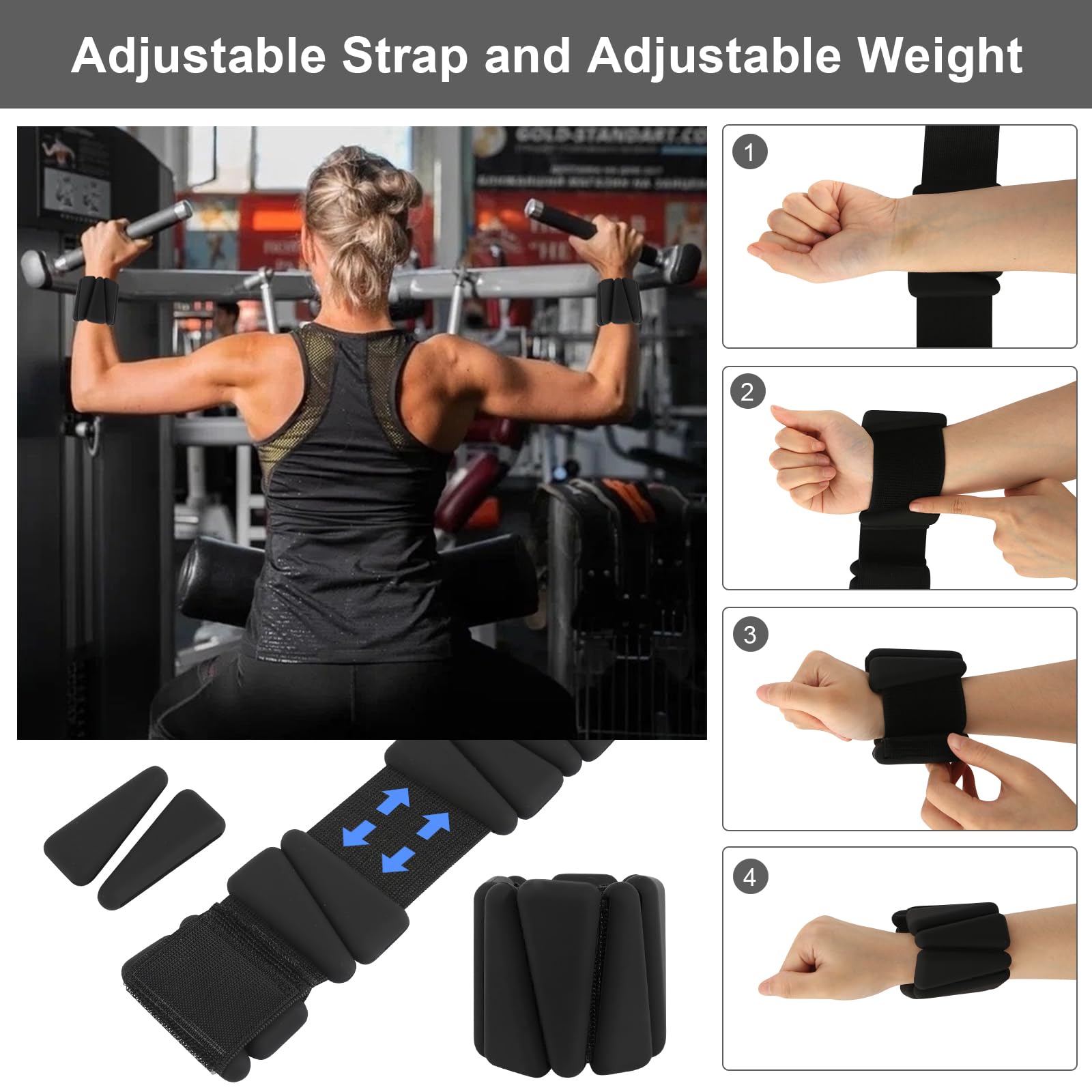 Gewichtsmanschetten Handgelenkgewichte Knöchelgewichte 2er-Set Gewichte Tragbare Gewichtsmanschetten für Beine und Arme (1 lb/1stk) Ankle Weights für Pilates, Yoga, Cardio