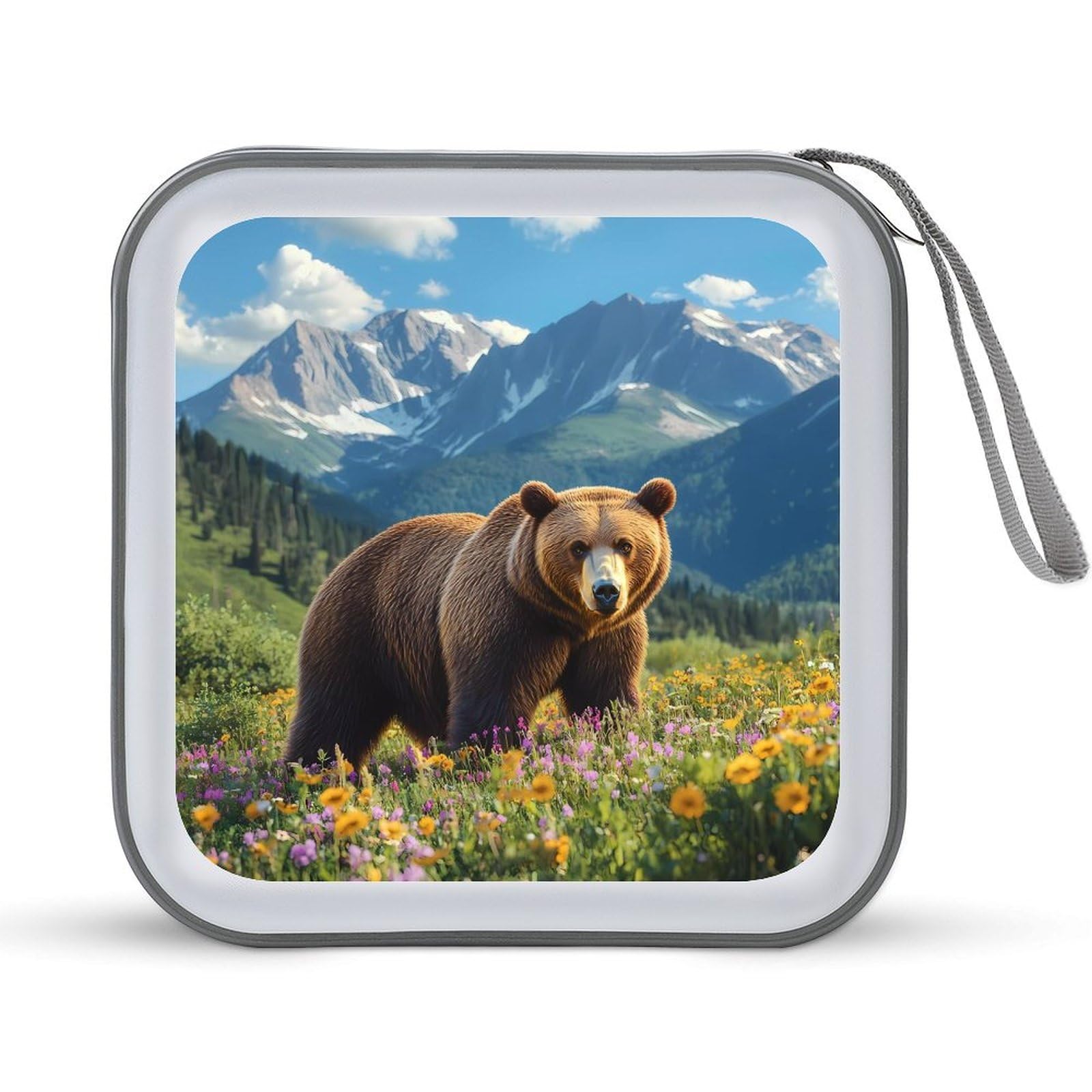 Wild-flower Bear CD Case Portable DVD Holder Storage Organizer for Home Travel