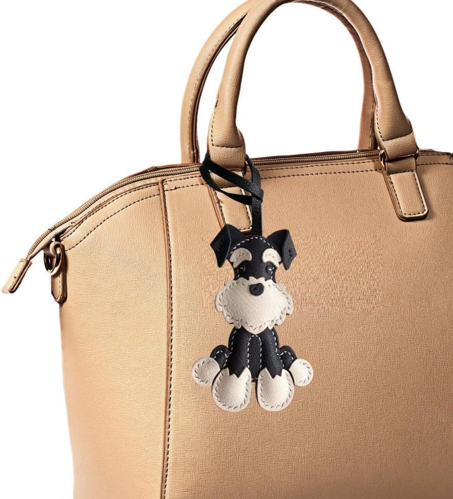 KeyChain Elegant Schnauzer Dog Keychain Fashionable Leather Charm Handmade Key chain for Women Christmas Gifts - Image 4