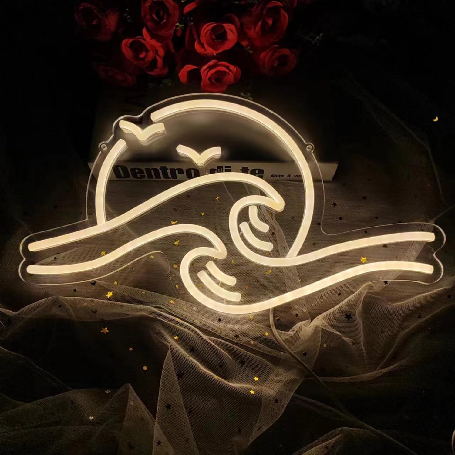LED Dimmbar Wave Neonlicht Spielschild Handgefertigte Lampe für Wand Zimmer Party Zuhause Bar Weihnachten Schlafzimmer Hochzeit Dekoration, Teenager Geburtstag Geschenk, USB-Betrieben