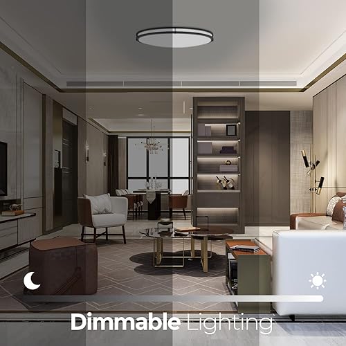 Miniatura 3 de Diodesy Lámpara de techo LED ovalada de 32 pulgadas 35 W 3000 LM 3000 K4000 K5000 K ajustable acabado negro mate lámpara de techo regulable de