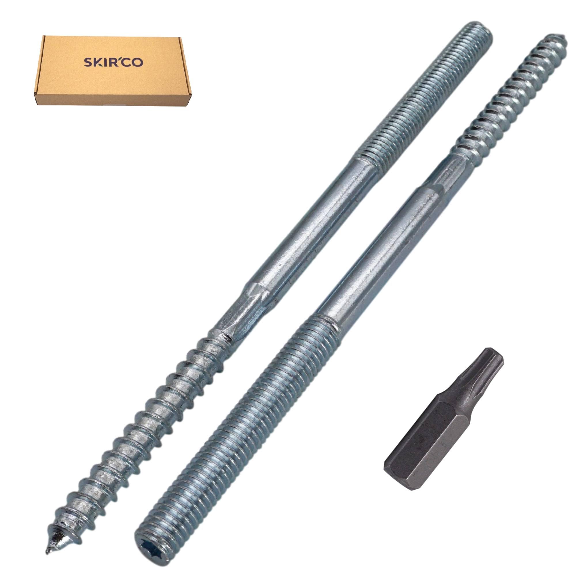 SKIR'CO (10 piezas) Pernos de suspensión M8 x 150 mm, tornillos de pasador de rosca de doble extremo, pernos de doble cabeza