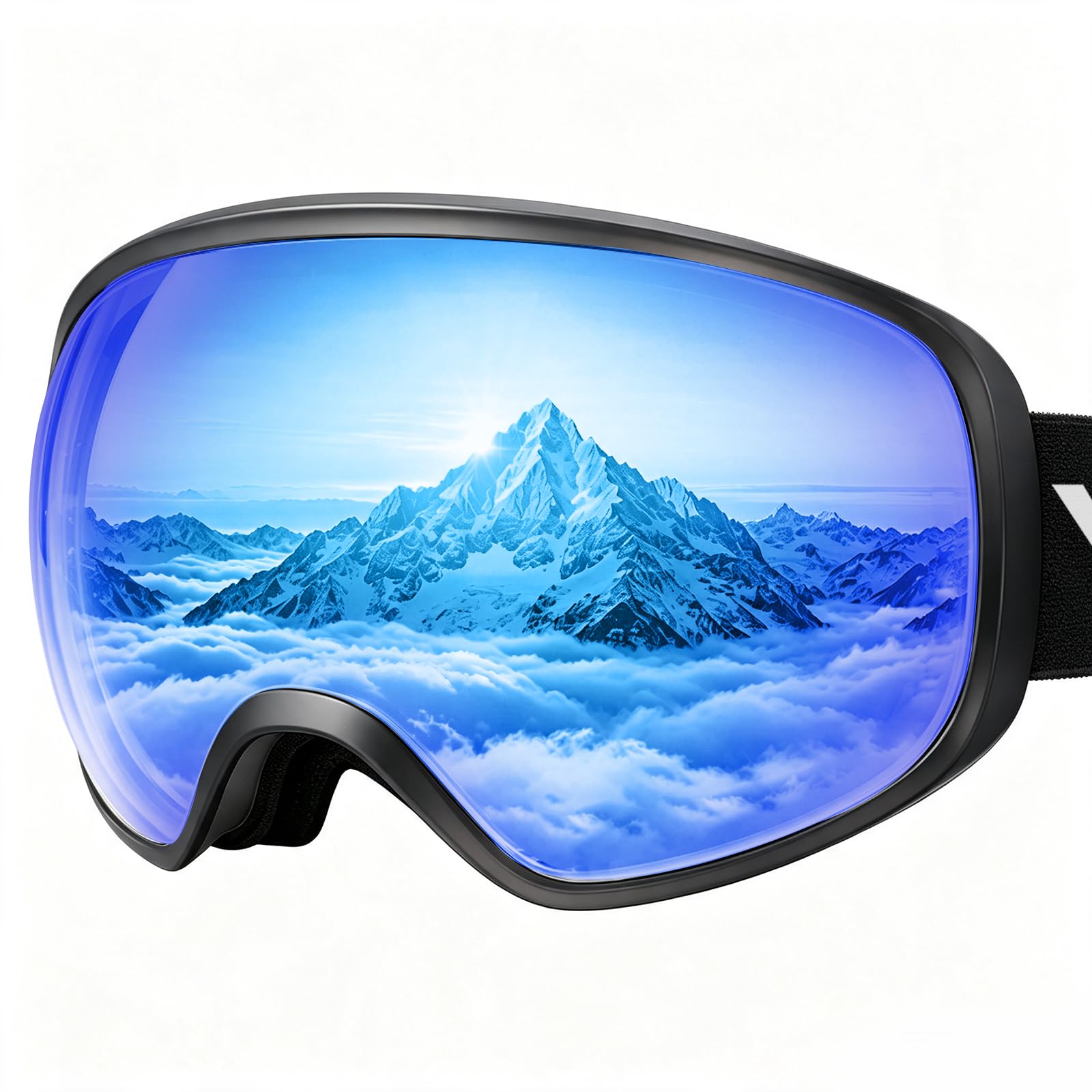 Lunettes de ski pour homme et femme, verres double couche, anti-buée et anti-rayures, protection à 100 % UV, lunettes de planche à neige pour adultes et jeunes, motoneige, parachutisme