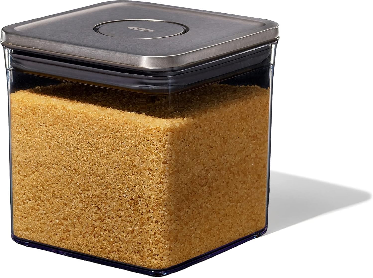 OXO Steel POP Container Big Short Sqaure - 2.8 Qt for Cereal, Grains and More Grey (Pack of 8)