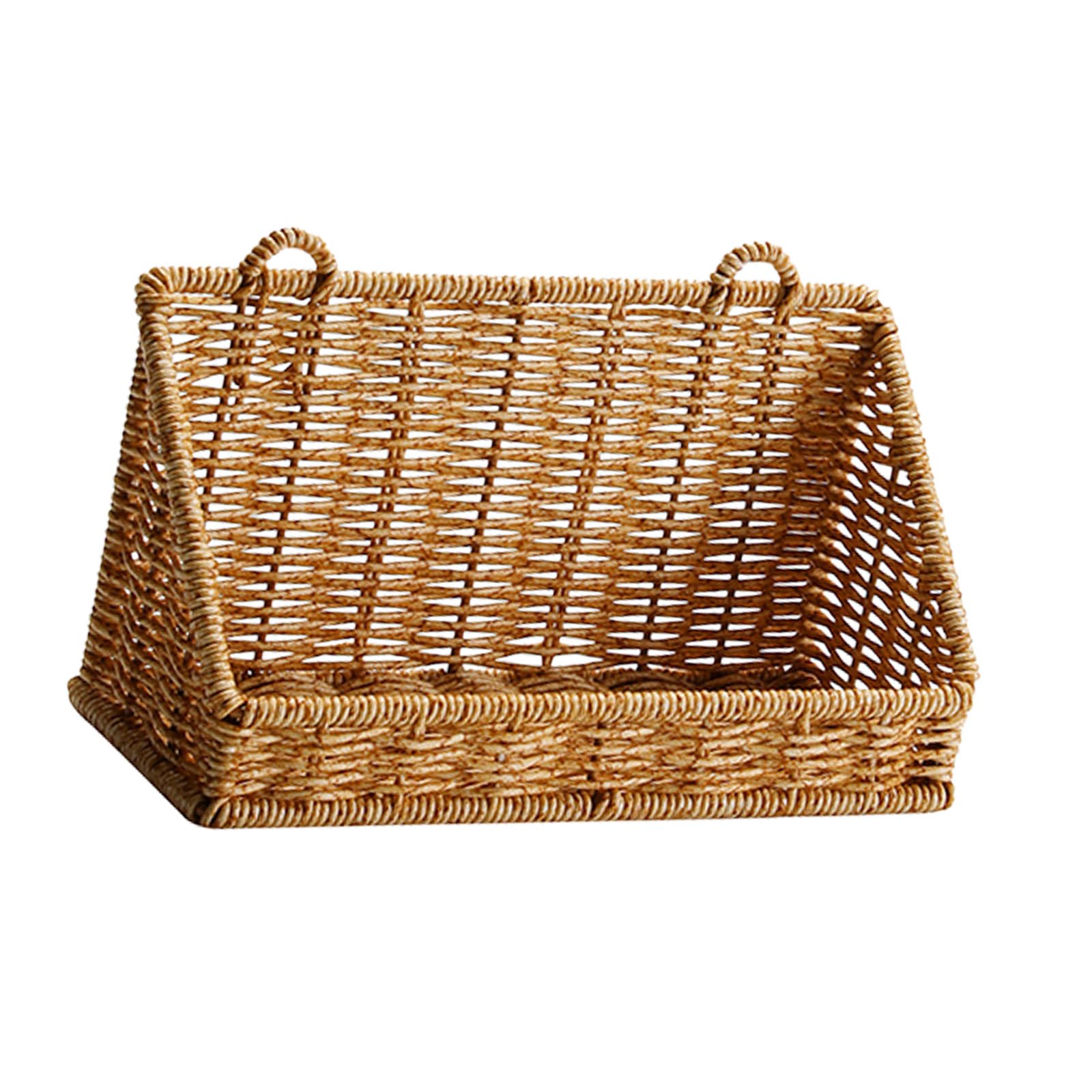 Tsophreniq Multipurpose Wall Mounted Basket Sturdy Rattan Holder Multipurpose Hanging Shelf for Home Organization Hanging Toiletry Holder