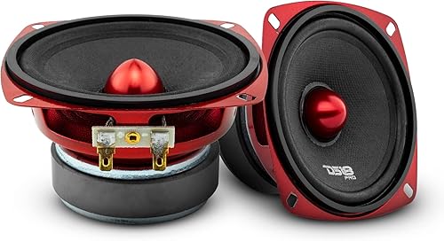 Miniatura 83 de DS18 PRO-X6.4M - Altavoz de 6.5 pulgadas, rango medio, bala de aluminio roja, 500 W máximo, 250 W RMS, 4 ohmios, altavoces de puerta de audio