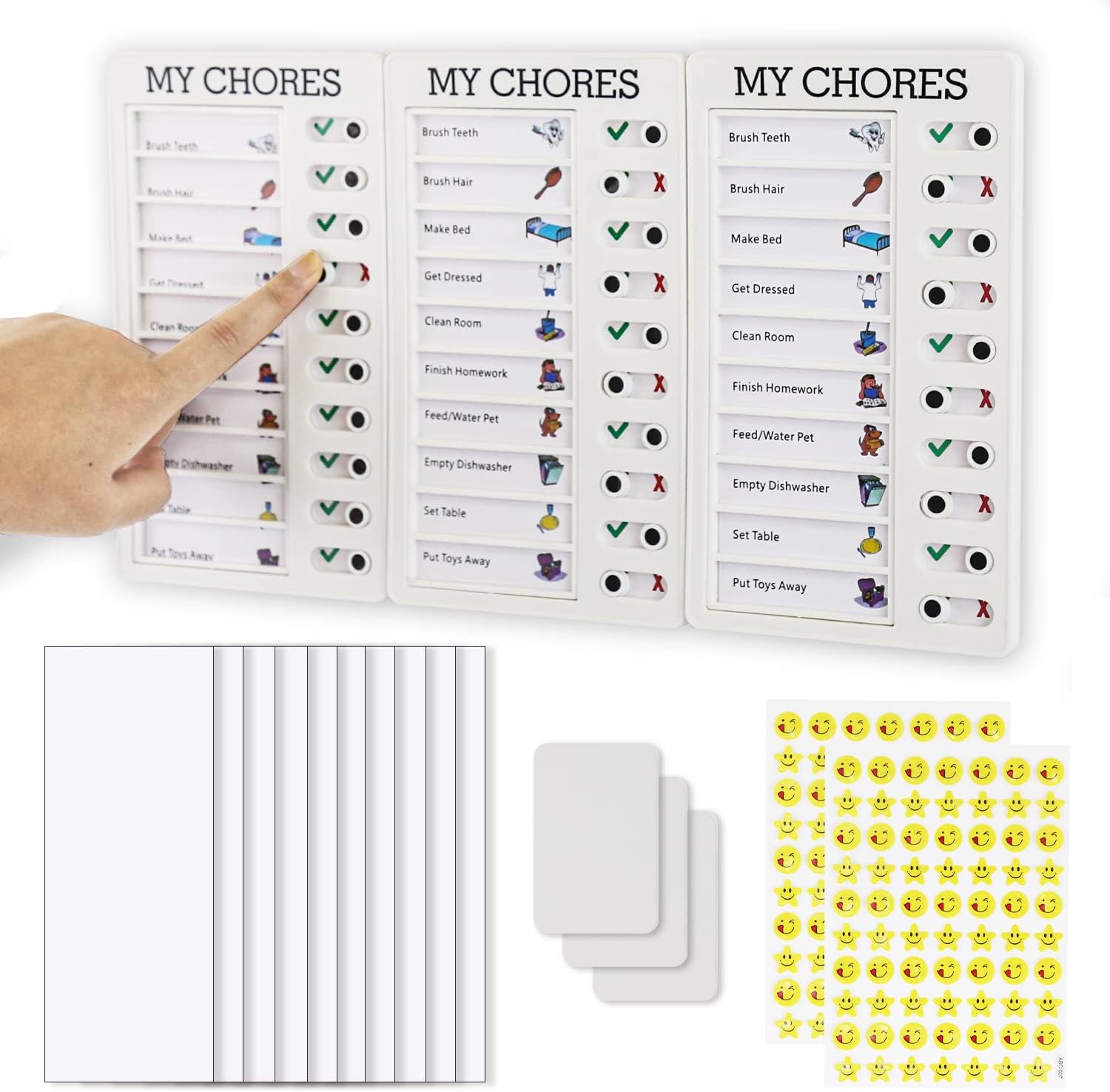 3 Pcs Customized Checklist Board to do List for Kids, Chore Checklist Slider Chore Chart for Adults Planning Boards, DIY Chores Chart Checklist Chore Chart Memo Checklist Board
