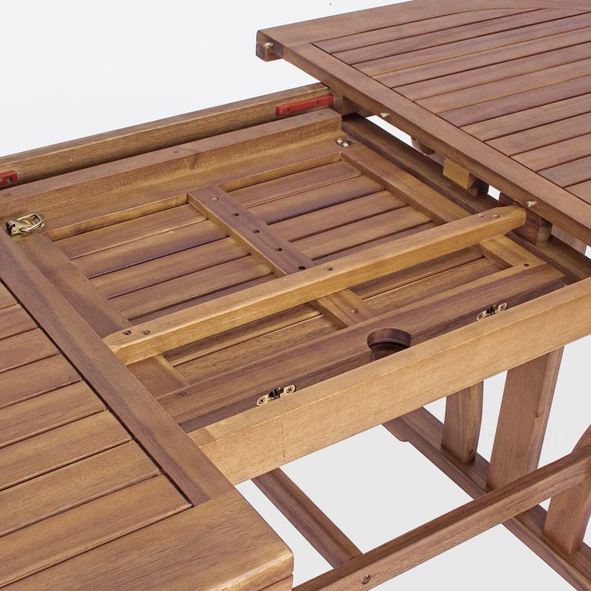 Yellowshop - NOEMI Tavolo da giardino allungabile 180/240 e 150/200 rettangolare ovale per patio terrazzo arredi esterni in robusto legno di acacia con bordo doppio (180/240 cm Rettangolare)