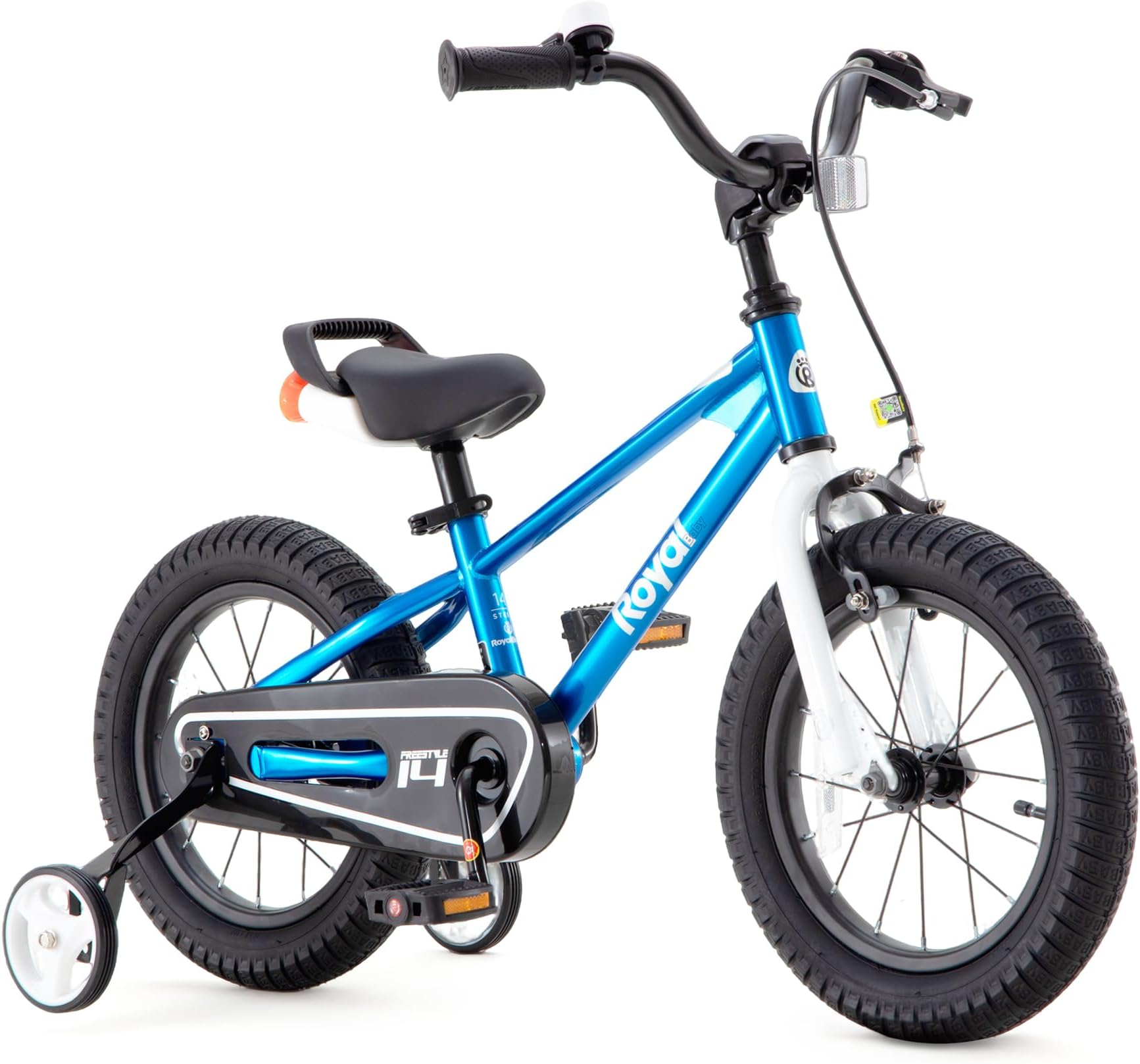 Royalbaby Kids Bike Boys Girls Freestyle Bicycle 12 14 16 Inch with Training Wheels, 16 18 20 with Kickstand Child's Bike, Blue Red White Pink Green Orange