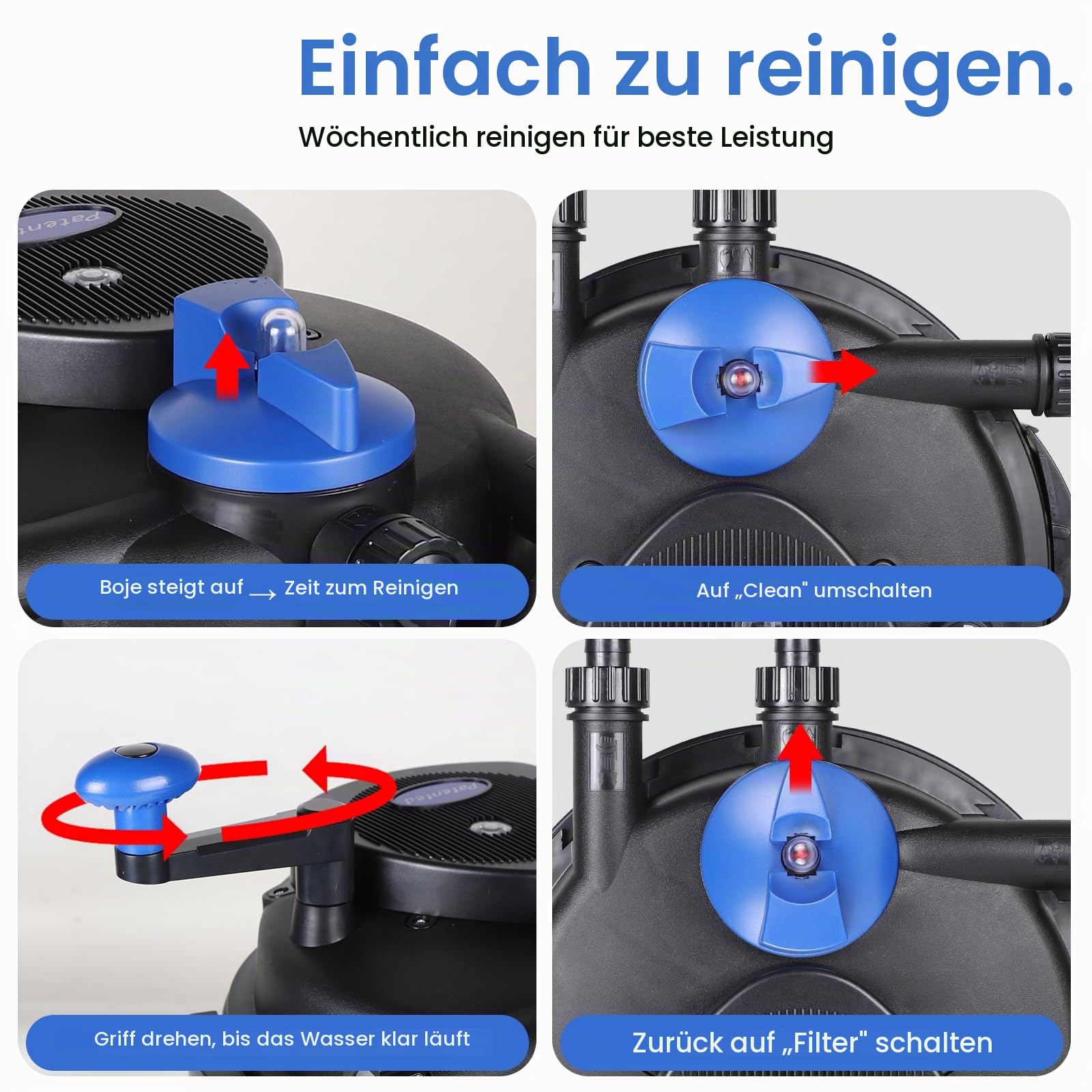 CPROSP Druckteichfilter Hochleistung 6000 L/H, Teichdruckfilter Mit 3,0 M Kabel, Teichfilter mit UV Lampe 11W, Teichschwämmen, Teichfilteranlagen für Gartenteich & Koi Teiche, CPF-2500