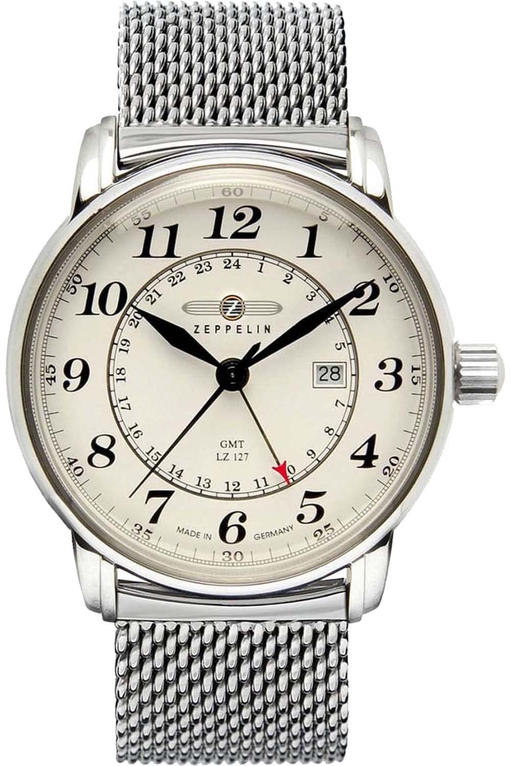 ZEPPELIN ツェッペリン LZ127 グラーフ ツェッペリン 7642-5 Zeppelin LZ 127 Graf Zeppelin Quartz Watch, Beige, 42 mm, GMT