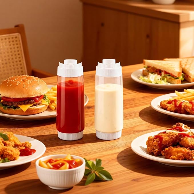 12 Botellas 32 oz de Salsa para Restaurante, Plástico miniatura 2