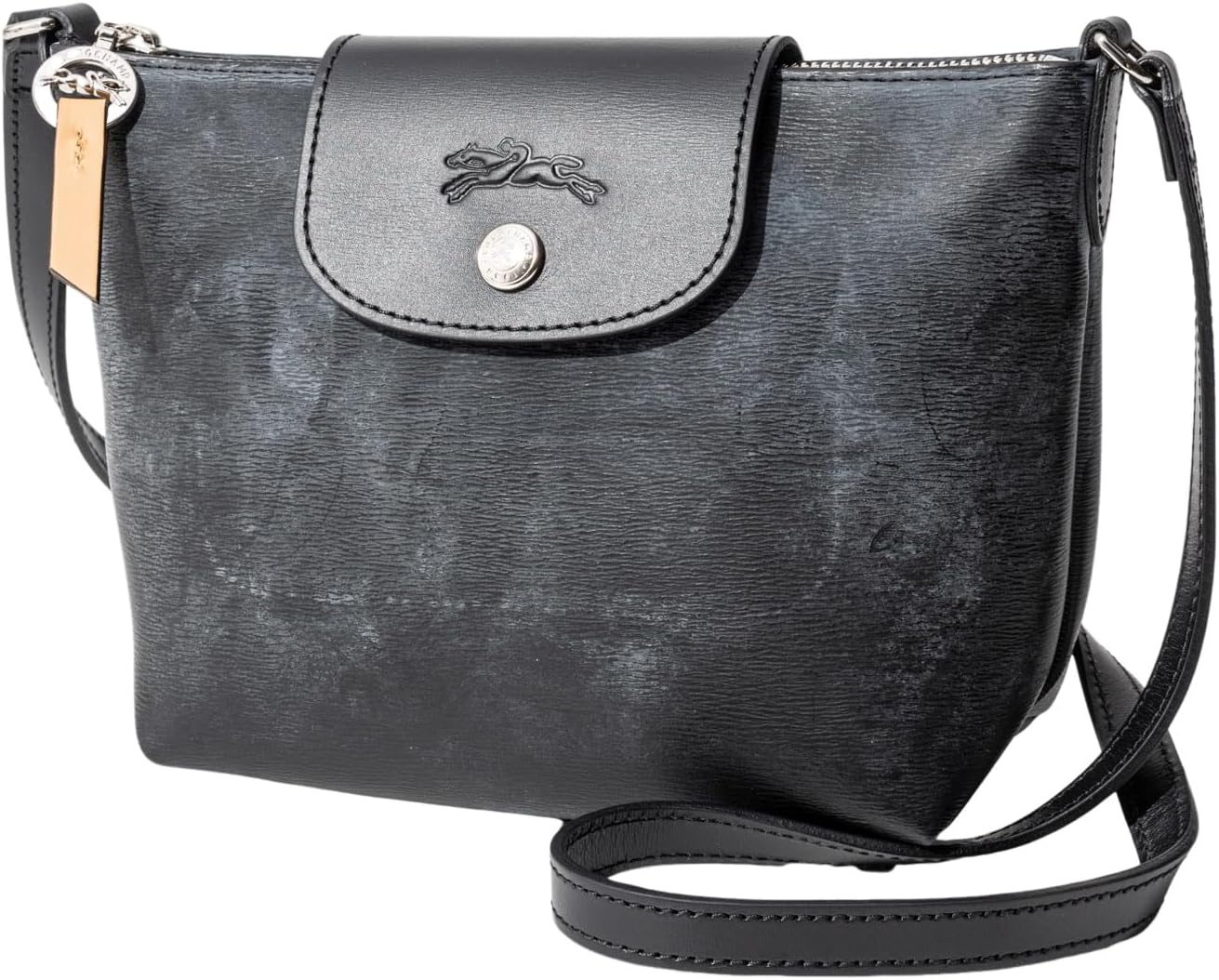 Longchamp10164hyq le pliage都市女性のショルダーバッグ、黒、黒、フリーサイズ