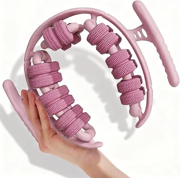 360 Wrap Around Leg Fascia Ring Massager, Deep Tissue Muscle Recovery Roller for Legs, Manual Cellulite Massager for Soreness & Swelling Relief, Compact & Easy to Store, Durable Material Pink