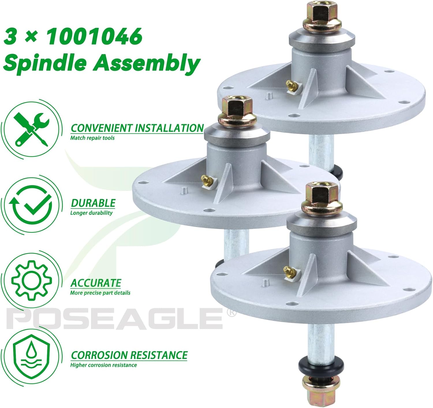 3 Pack 1001046 Spindle Assembly Replaces Murray 492574ma Spindle Assembly 092574MA 094129MA 090905MA for Murray Many 46'' 52'' Lawn Tractors