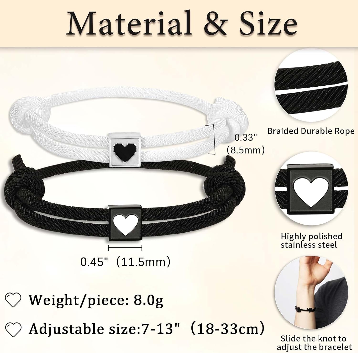 Couple Gifts Matching Bracelets for Couples Anniversary Valentines Gifts for Him Her Lovers Boyfriend Girlfriend Husband Wife - Image 4