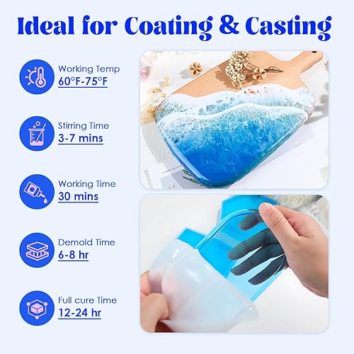 Miniatura 5 de Kit de resina epoxi Bsrezn de 1 galón, mezcla de epoxi y endurecedor 11 a granel para arte artesanal