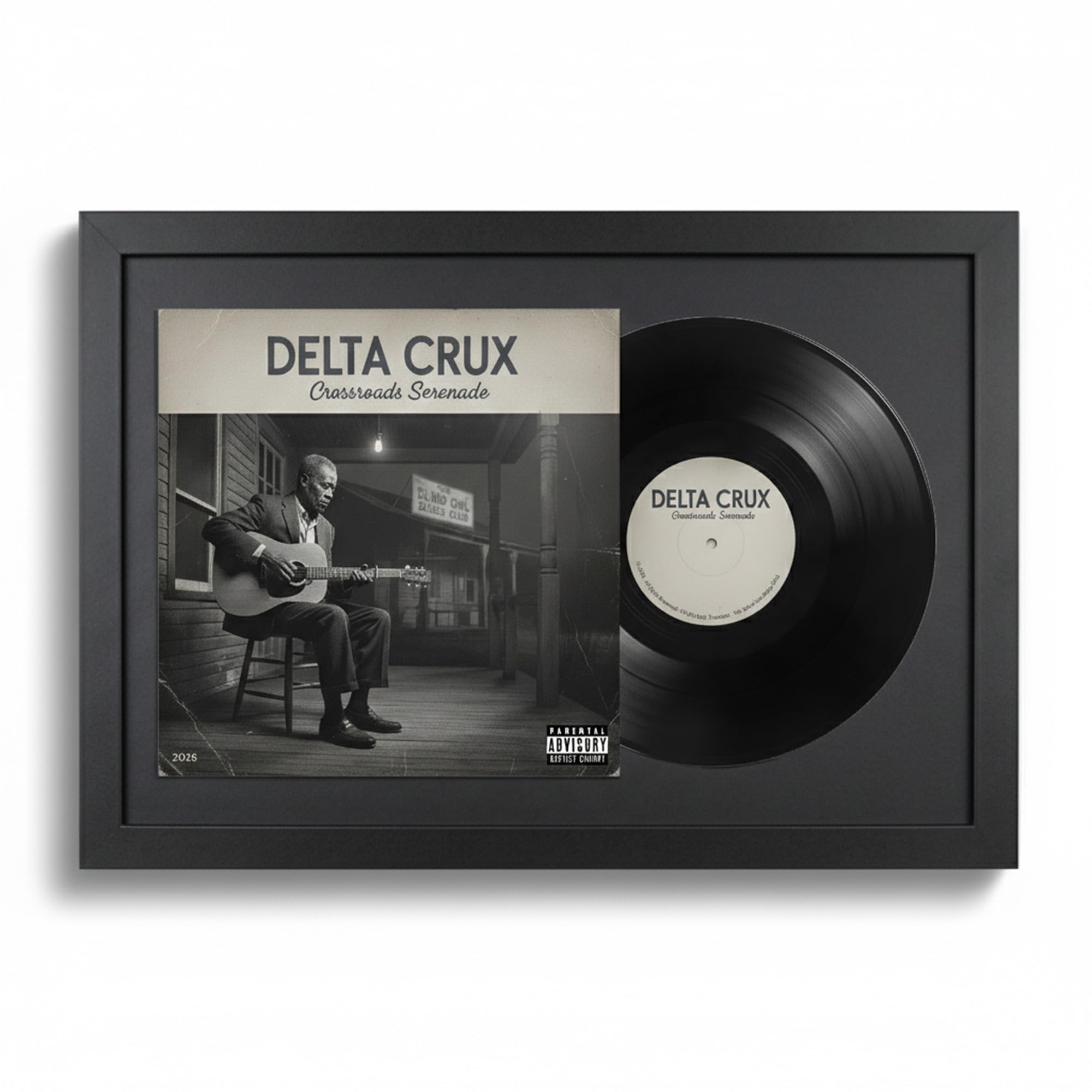 Cornice per vinile Nero 40x60cm Set 2pz Passepartout Nero - Made in Germany - Cornice per vinile da parete per disco e cover - Vinyl Display Frames - Cornici quadri da parete lucida
