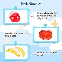 Vista 5 de Bruvoalon Juego de 67 piezas de juguetes de cocina para niños, juego de cocina de simulación para niños pequeños con ollas, sartenes, utensilios