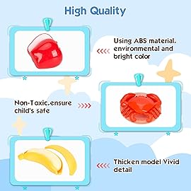 Bruvoalon 67Pcs Kids Play Kitchen Toys Set, Toddlers Pretend Cooking Playset Acccessories with Pots Pans, Utensils Cookware, Foods, Canned Veges, Learning Gift for Kids Girls Boys (Red)